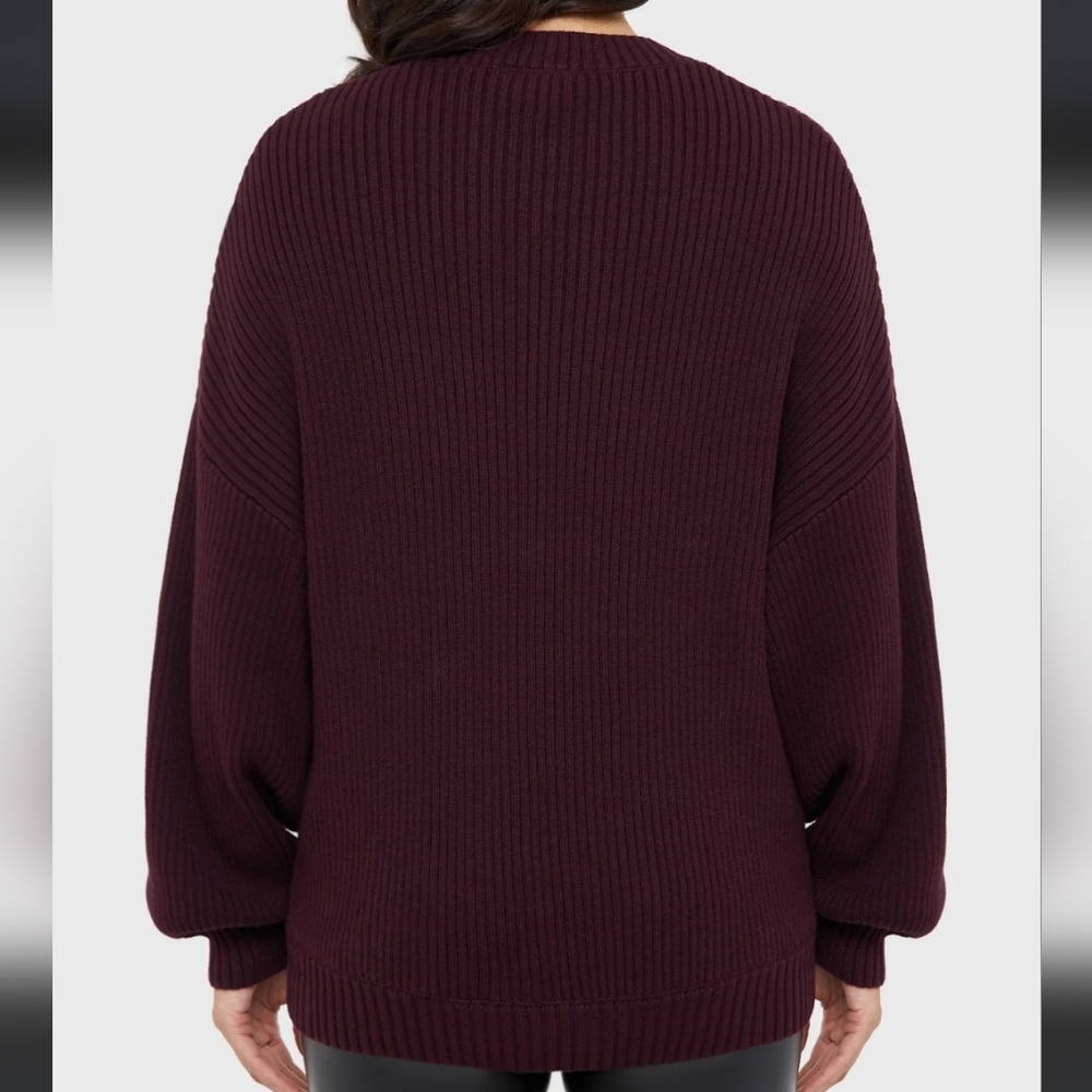 Killstar Women's Ribbed Knit Sweater - Deep Burgundy - Picture 3 of 3